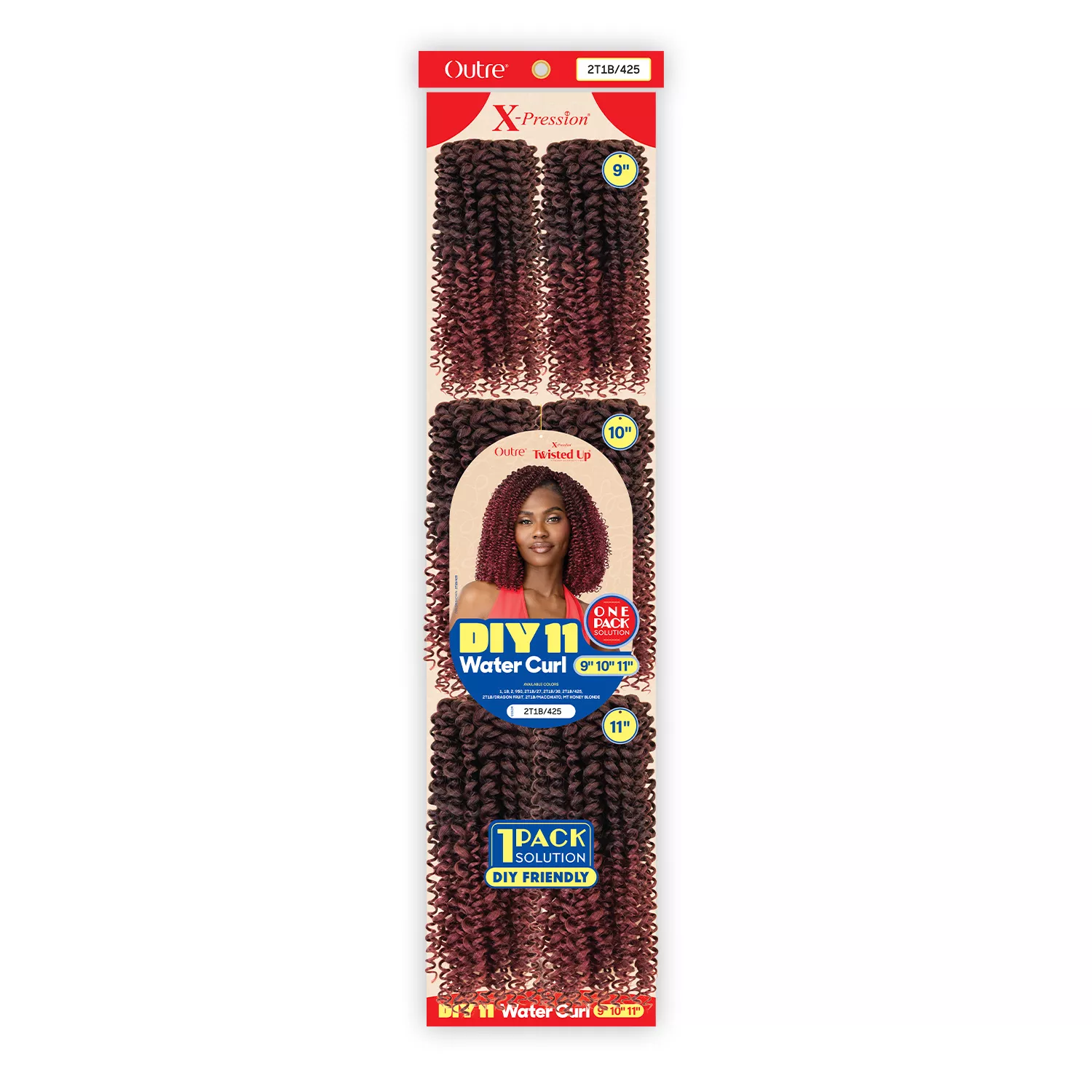 Outre Crochet Braids X-Pression Twisted Up Diy 11 Water Curl (9"10"11")