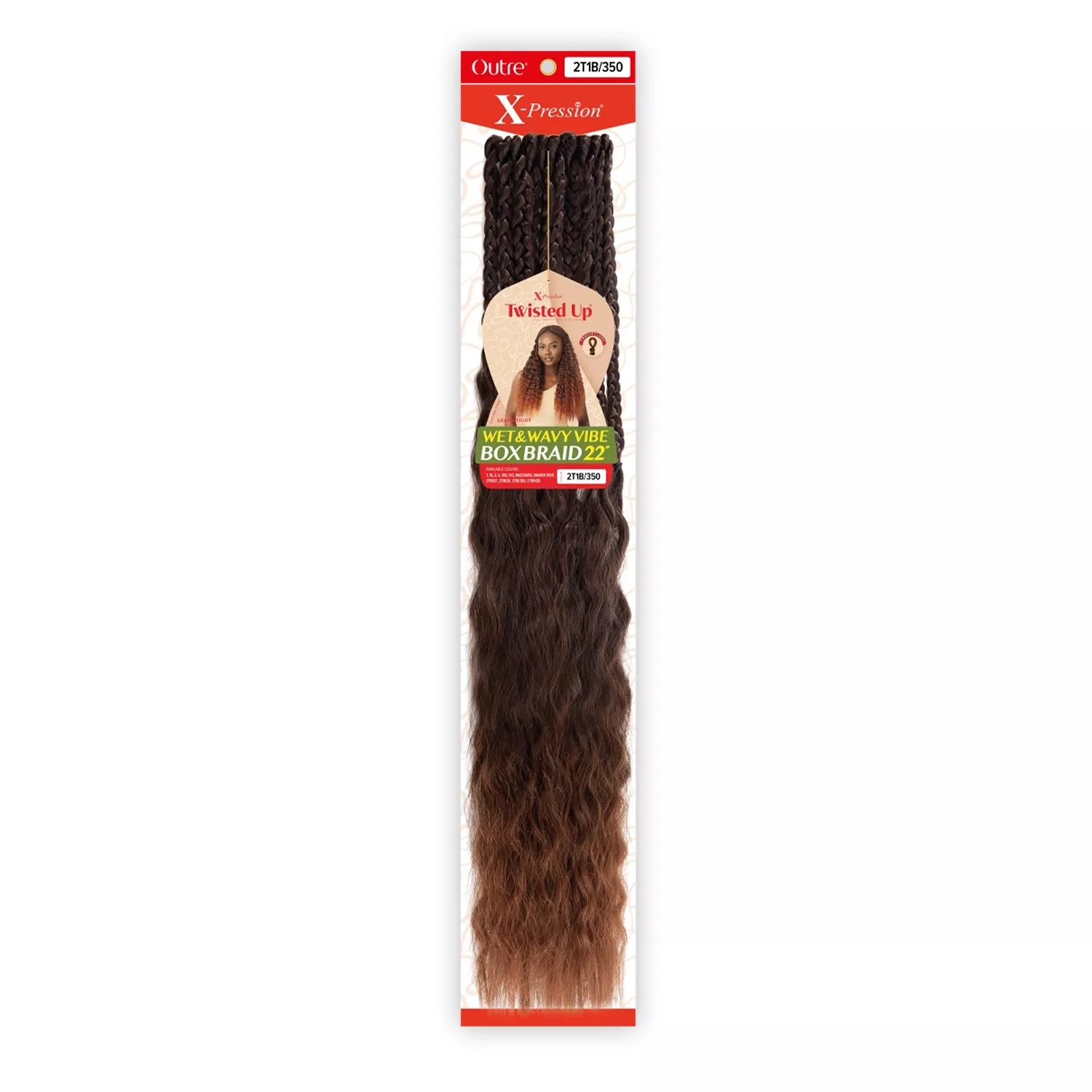 Outre Crochet Braids X-Pression Twisted Up Wet N Wavy Vibe Box Braid 22"