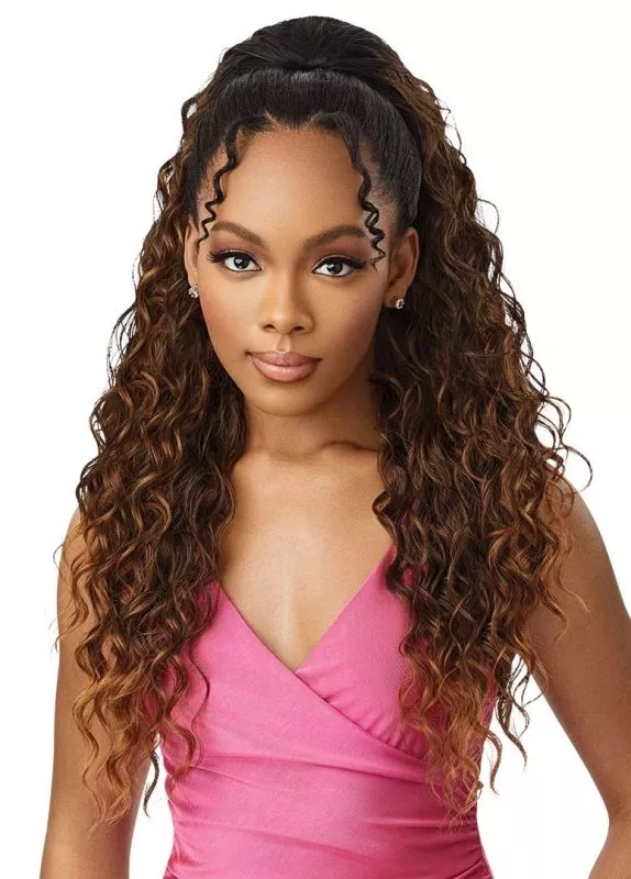 OUTRE DRAWSTRING PRETTY QUICK PONYTAIL - BEACH WAVE 28 "
