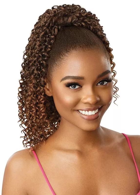 OUTRE DRAWSTRING PRETTY QUICK PONYTAIL -BERRY