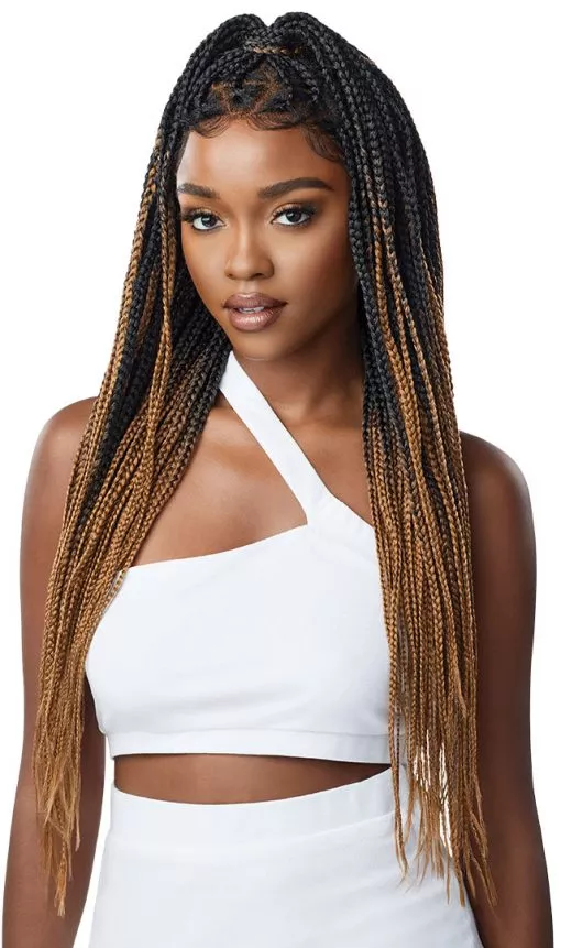 OUTRE PRE- BRAIDED13 "X4 " LACE FRONTAL WIG - KNOTLESS TRIANGLE PART BRAIDS