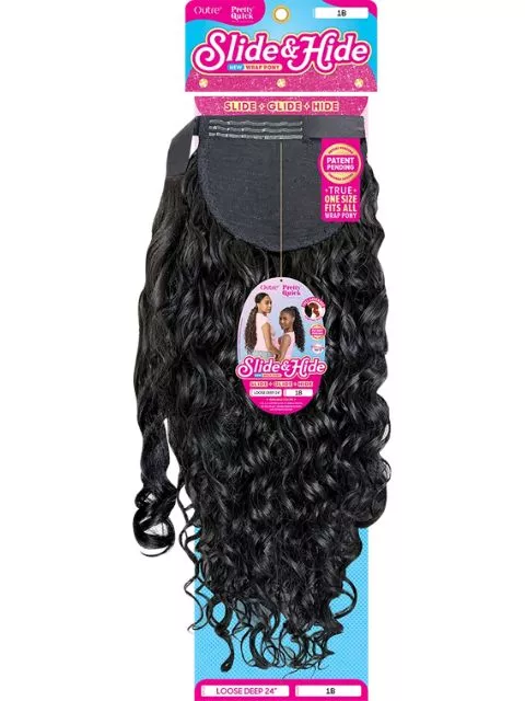 Outre Pretty Quick Slide and Hide Premium Synthetic Ponytail - LOOSE DEEP 24"