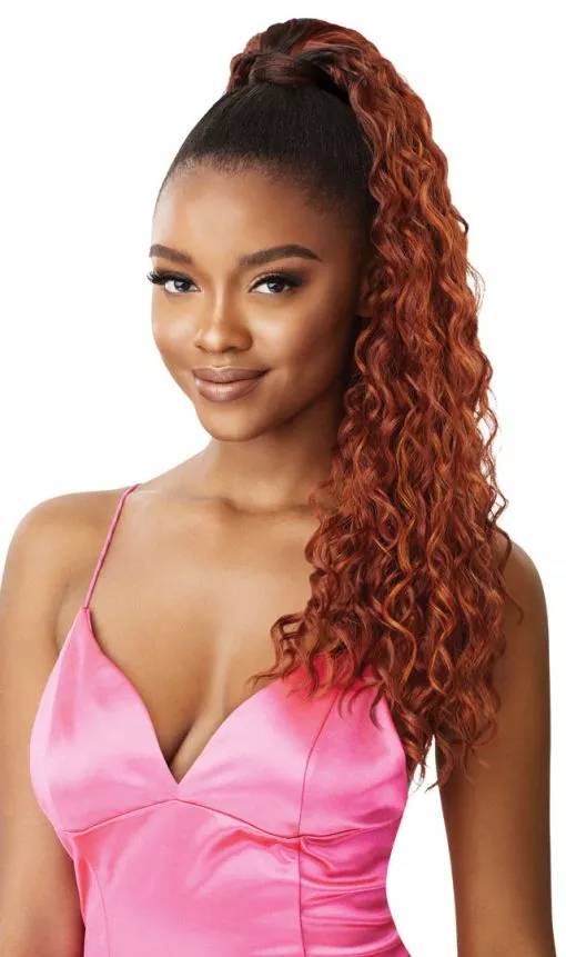 OUTRE PRETTY QUICK WRAP PONYTAIL - DEEP WAVE 24″