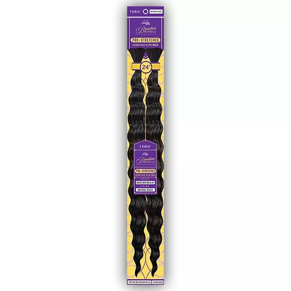 Outre Purple Pack Brazilian Bundle Human Hair Blend Pre Stretched Braid - LOOSE DEEP BULK 18