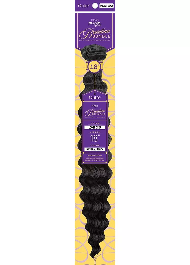 OUTRE PURPLE PACK BRAZILLIAN BUNDLE HUMAN HAIR BLEND WEAVE - LOOSE DEEP