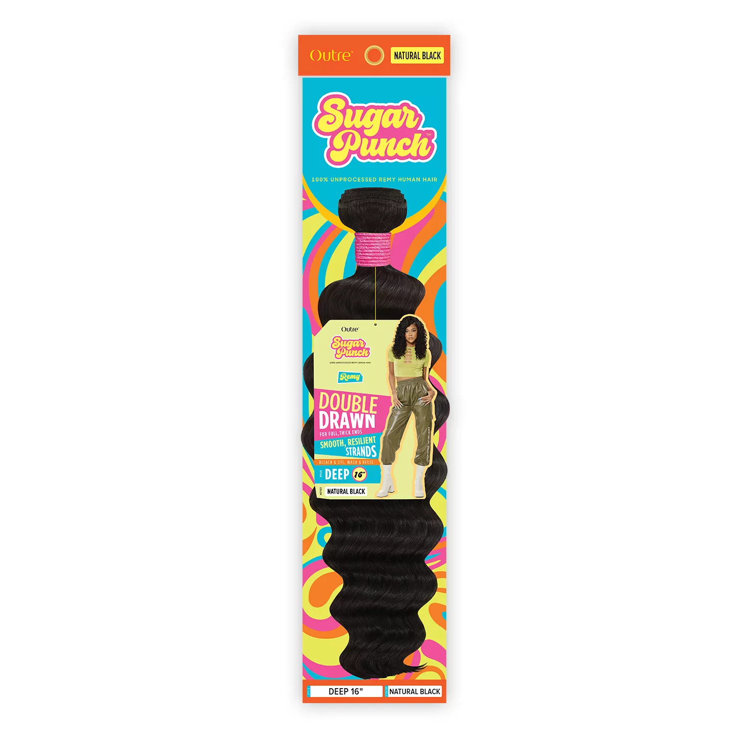 Outre Unprocessed Remy Human Hair Weave Sugar Punch Deep (10"-24")