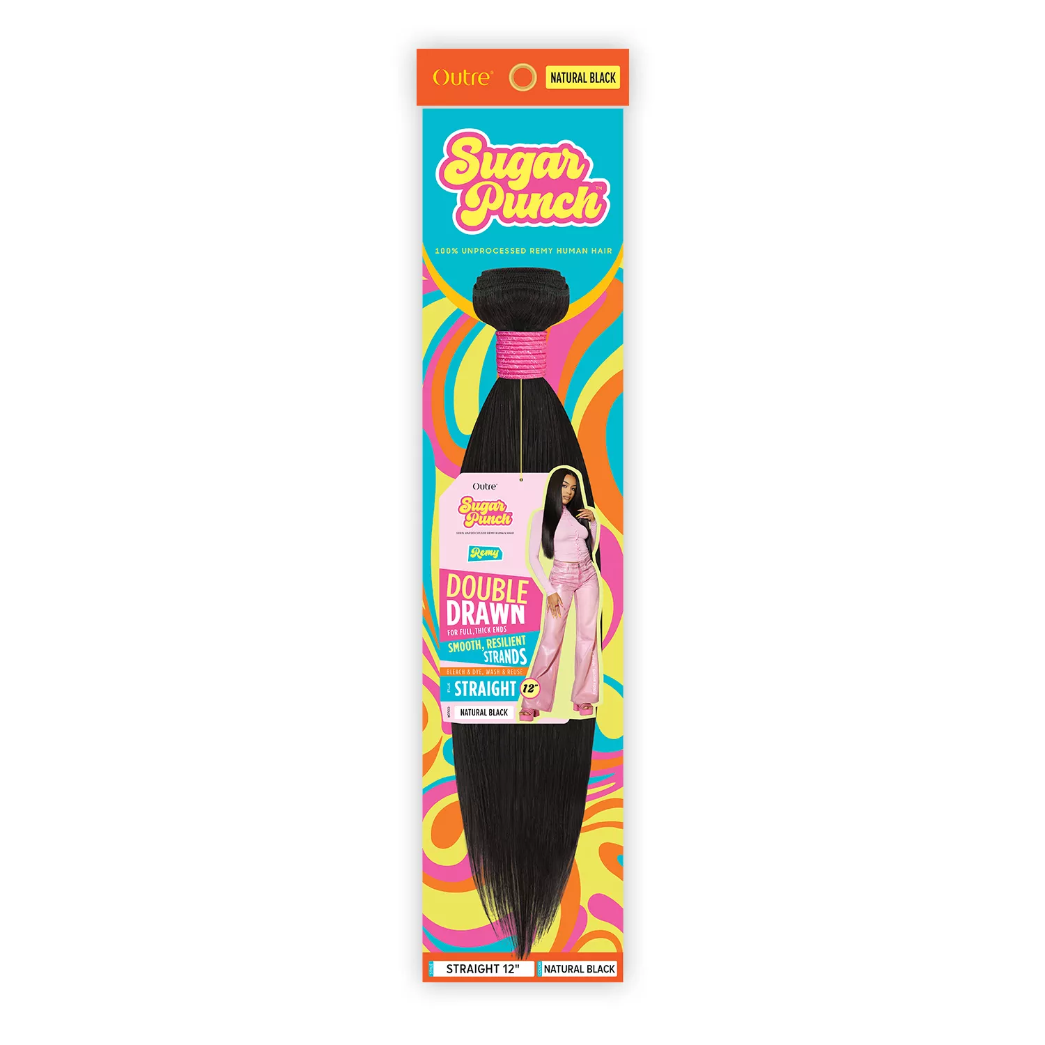 Outre Unprocessed Remy Human Hair Weave Sugar Punch Straight (10"-24")