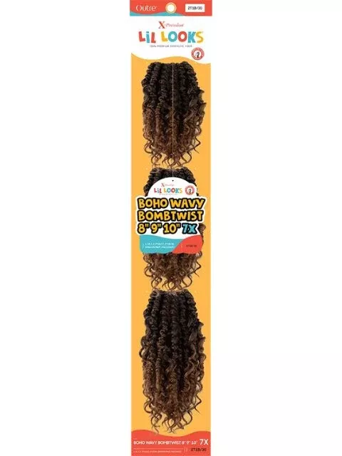 Outre X-Pression Lil Looks 7X BOHO WAVY BOMBTWIST 8″ 9″ 10″ Crochet Braid