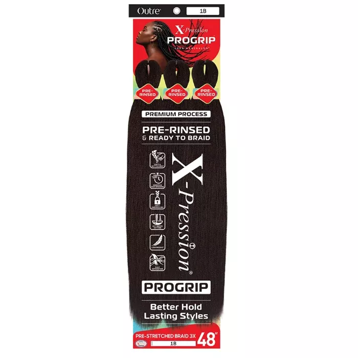 Outre X-Pression PROGRIP Crochet Braid - PRE-STRETCHED STRAIGHT BRAID 48" 3X