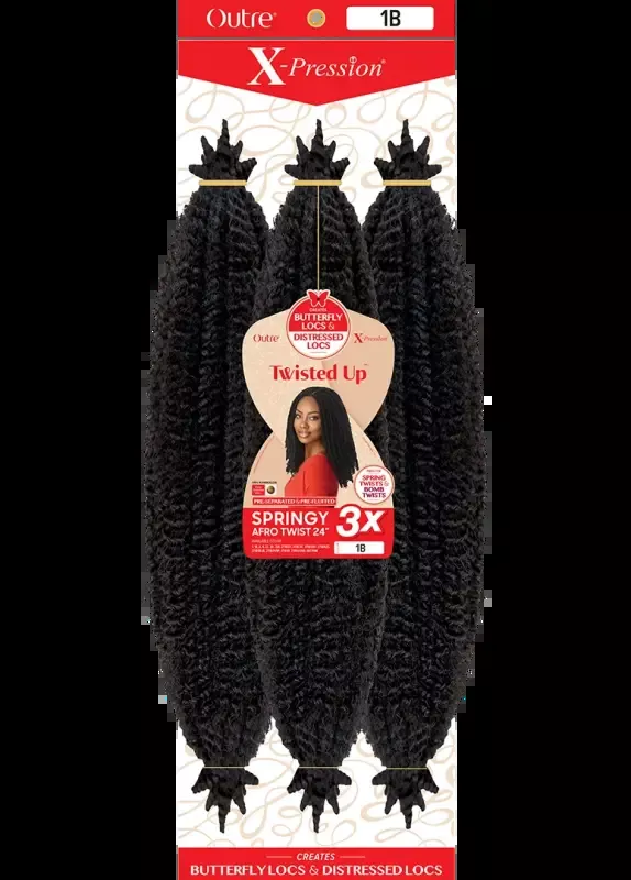 Outre X-Pression Twisted Up Crochet Braid - 3X SPRINGY AFRO TWIST 24"