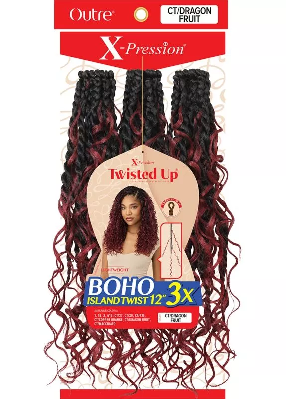 OUTRE X-PRESSION TWISTED UP PRE-LOOP CROCHET BRAID - 3X BOHO ISLAND TWIST 12 "
