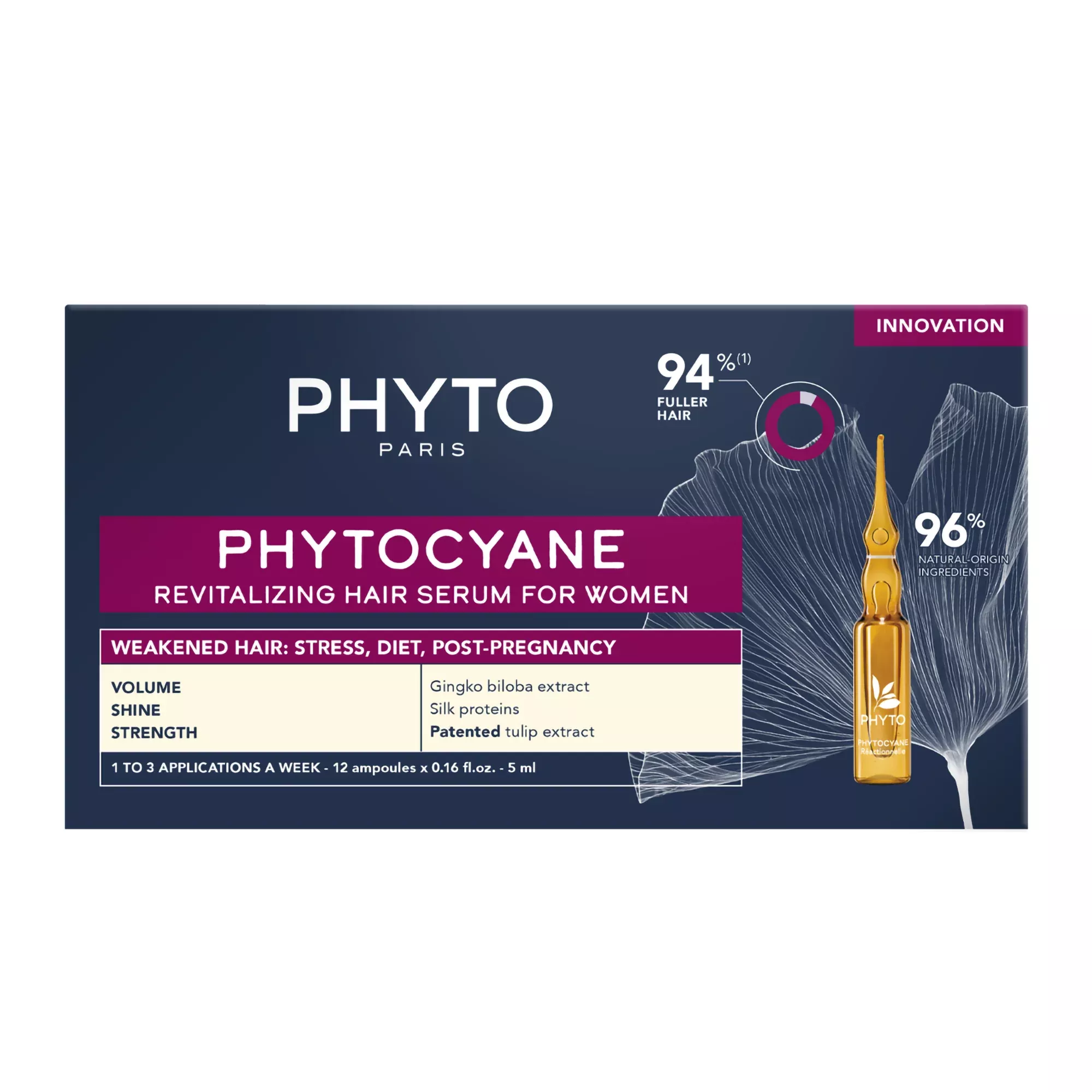 Phytocyane Women Revitalizing Treatment Reactional Hair Thinning -12 Vials