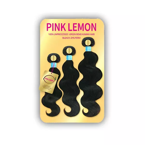 Pink Lemon 100% Unprocessed Virgin Remi Hair Weave - BODY WAVE (14/16/18)