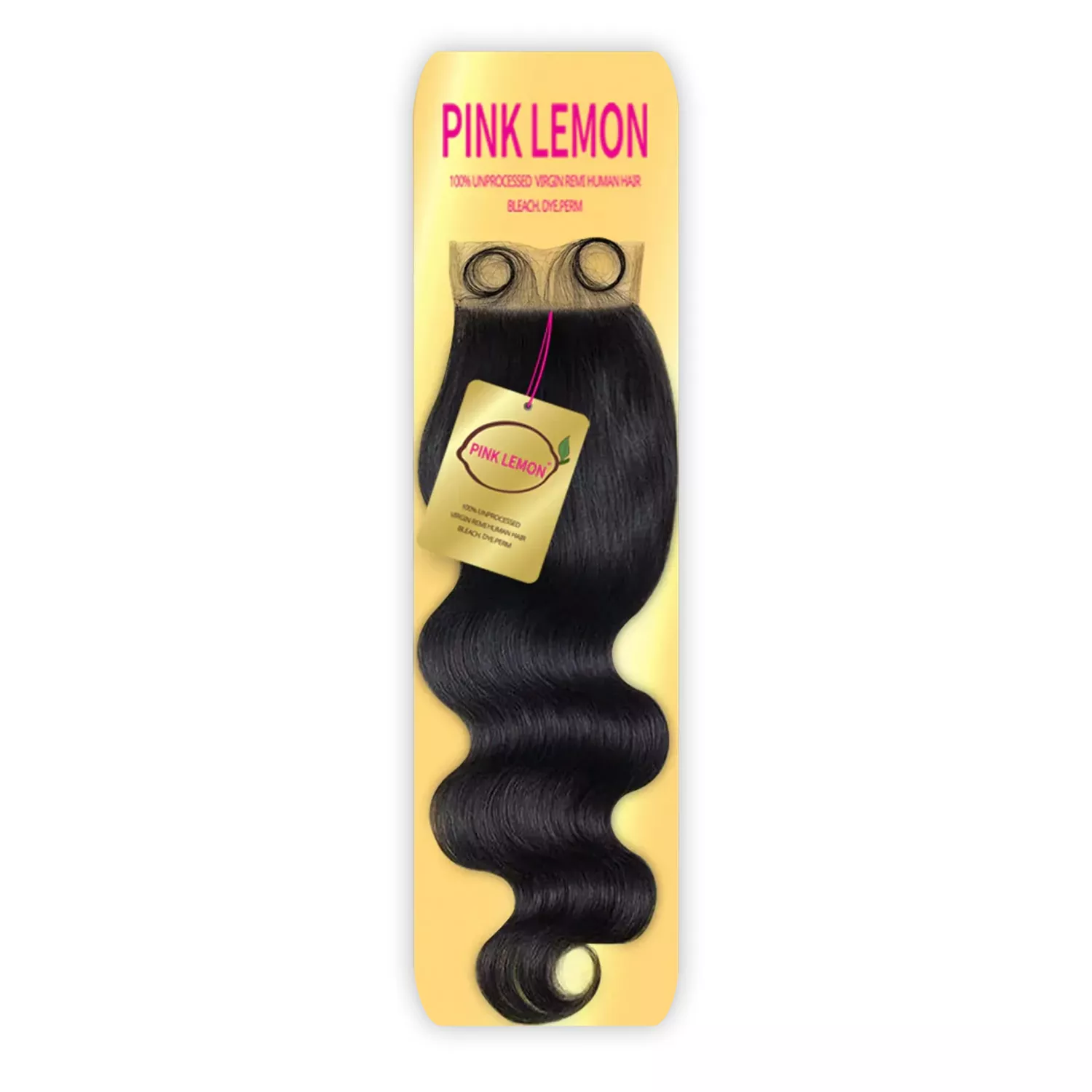 Pink Lemon Unprocessed Virgin Remi Human Hair HD 4X4 Full Lace Closure Body Wave 12"