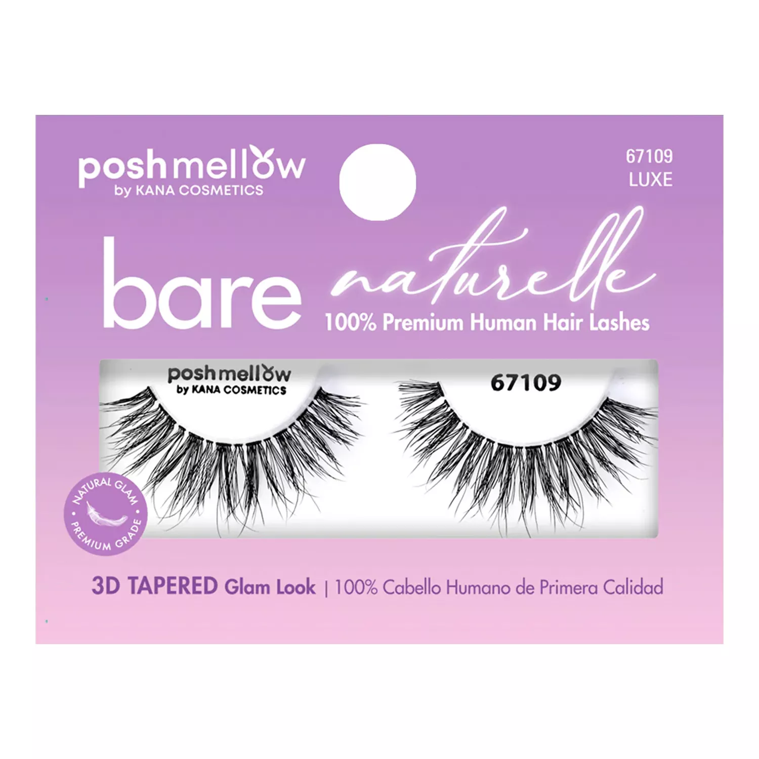 Posh Mellow Bare Naturelle 100% 3D Tapered Human Hair Eyelashes