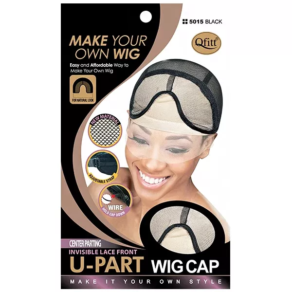 Qfitt #5015 Center Parting Invisible Lace Front U-Part Wig Cap