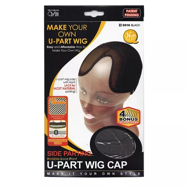 QFITT COLLECTION MAKE YOUR OWN SIDE PARTING INVISIBLE LACE FRONT U-PART WIG CAP - BLACK 5016 [Q5016]