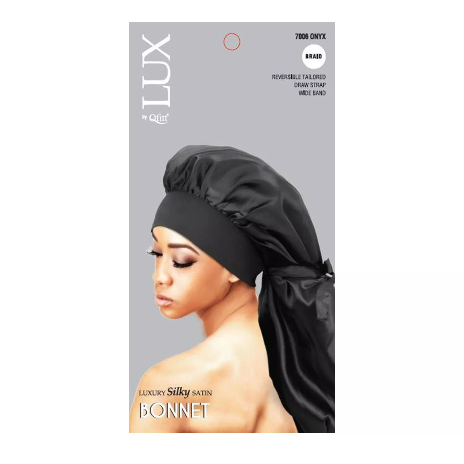 Qfitt Luxury Silky Satin Bonnet Braid Bonnet Onyx