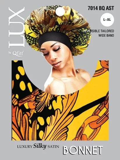 Qfitt LUXURY SILKY SATIN BONNET L /XL - PATTERN - 7014