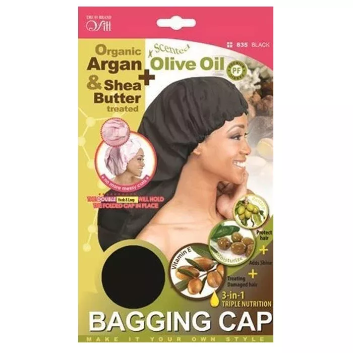 Qfitt Organic Argan & Shea Butter treated Bagging Cap - Black