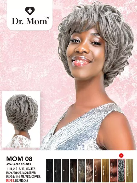 R&B Collection Dr. Mom Style Synthetic Full Wig – MOM 08