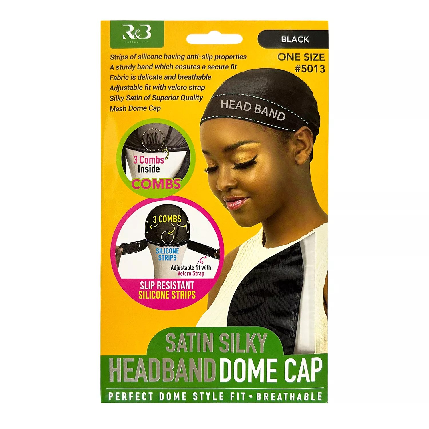 R&B Collection Head Band & Velcro Strap Dome Cap