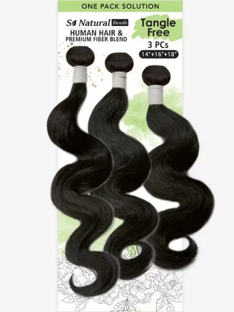 R&B Collection So Natural Bundle Human Hair Blend One Pack Solution BUNDLE BODY WAVE (3pcs) “