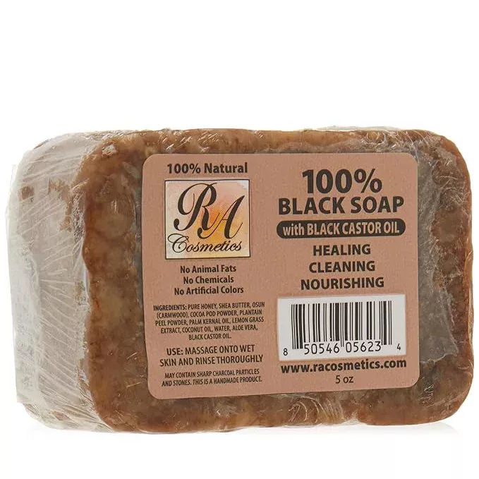 RA Cosmetics 100% African Black Soap (5 oz)