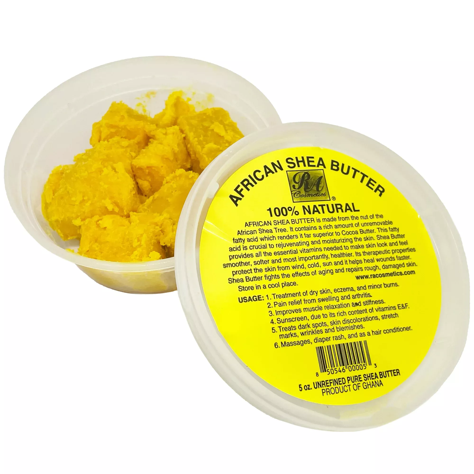 RA Cosmetics 100% Natural African Shea Butter (Yellow Chunky)