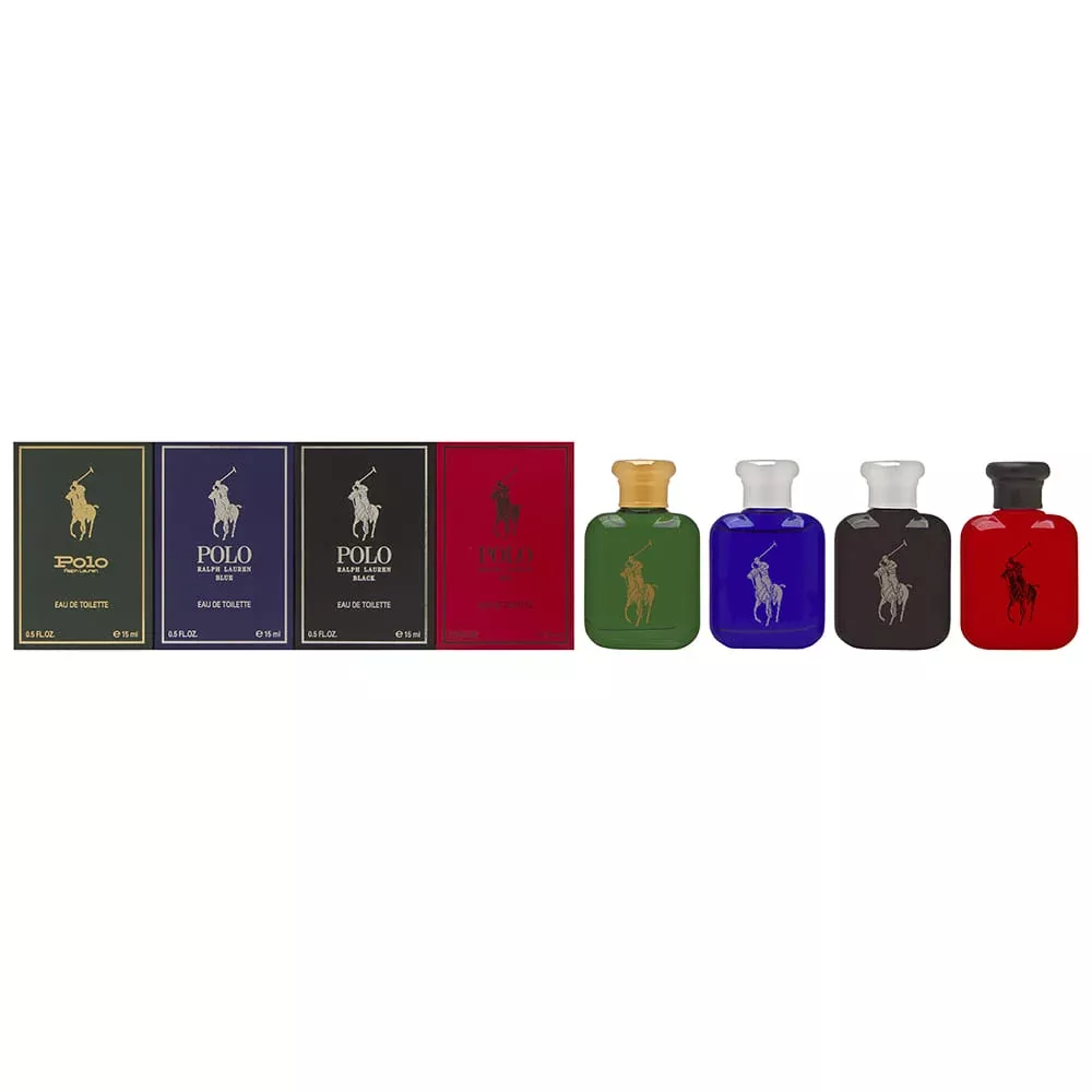 Ralph Lauren Polo Mini Collection Set for Men 4 Piece Set Includes: 4 x 0.5 oz