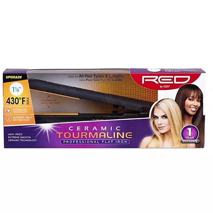 RED 1 1/4" CERAMIC FLAT IRON