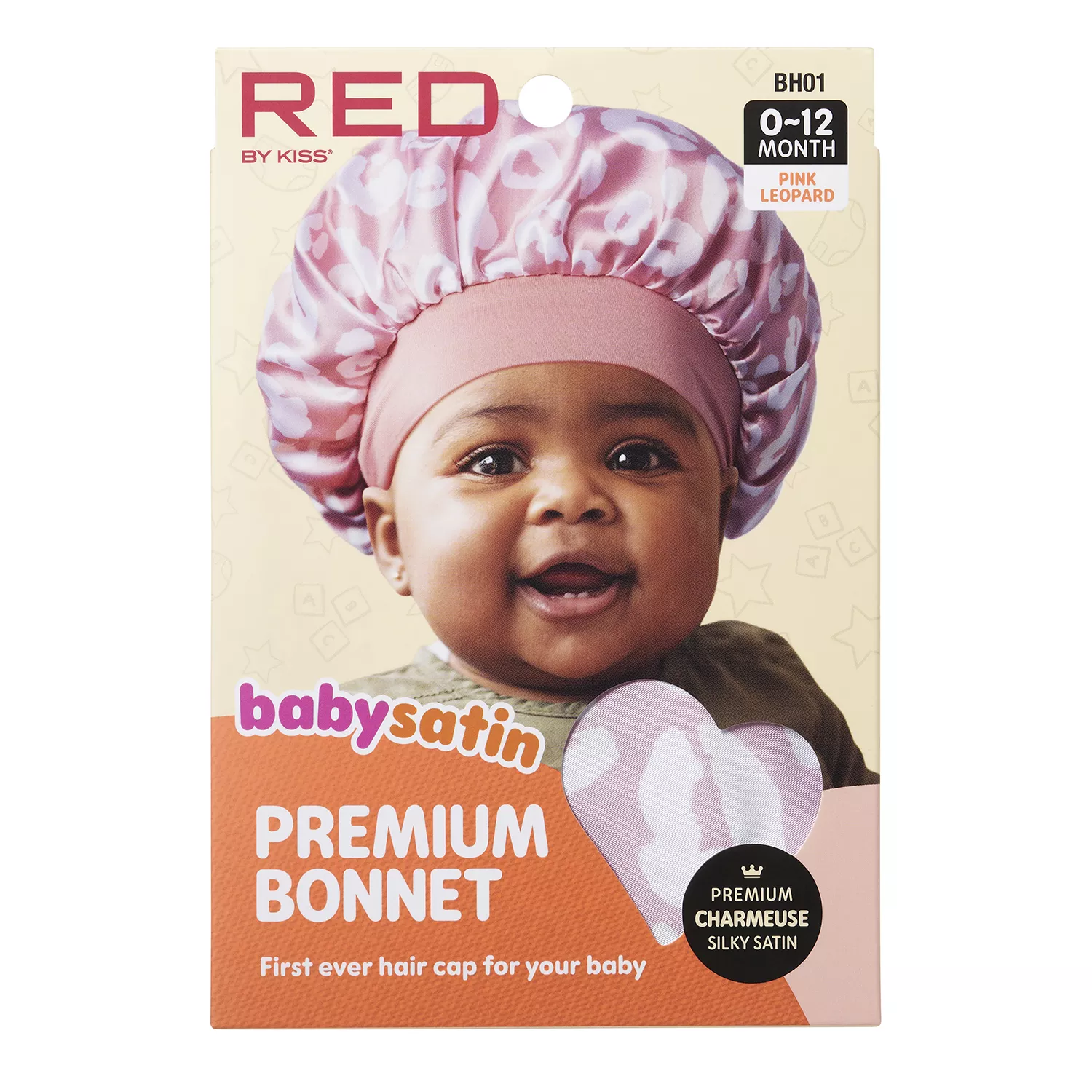 Red by Kiss Baby Satin Premium Bonnet 0~12MTH