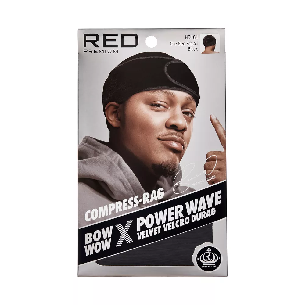 RED BY KISS BOW WOW X POWER WAVE VELCRO COMPRESSION DURAG