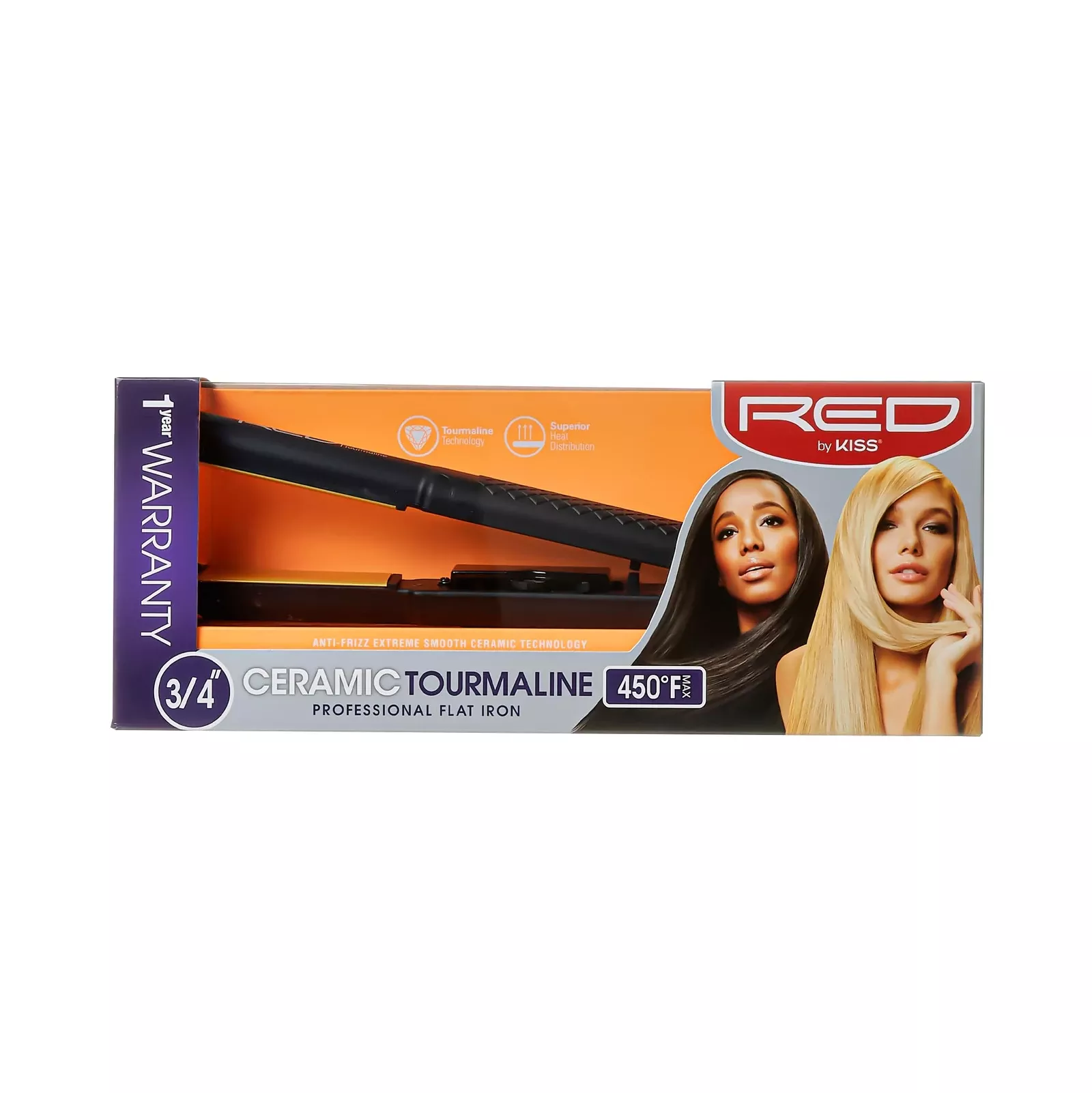 RED BY KISS CERAMIC TOURMALINE FLAT IRON 3 /4 " - FI075