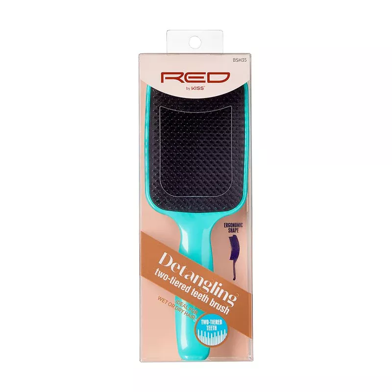 RED BY KISS DETANGLING TWO- TIE TEETH BRUSH