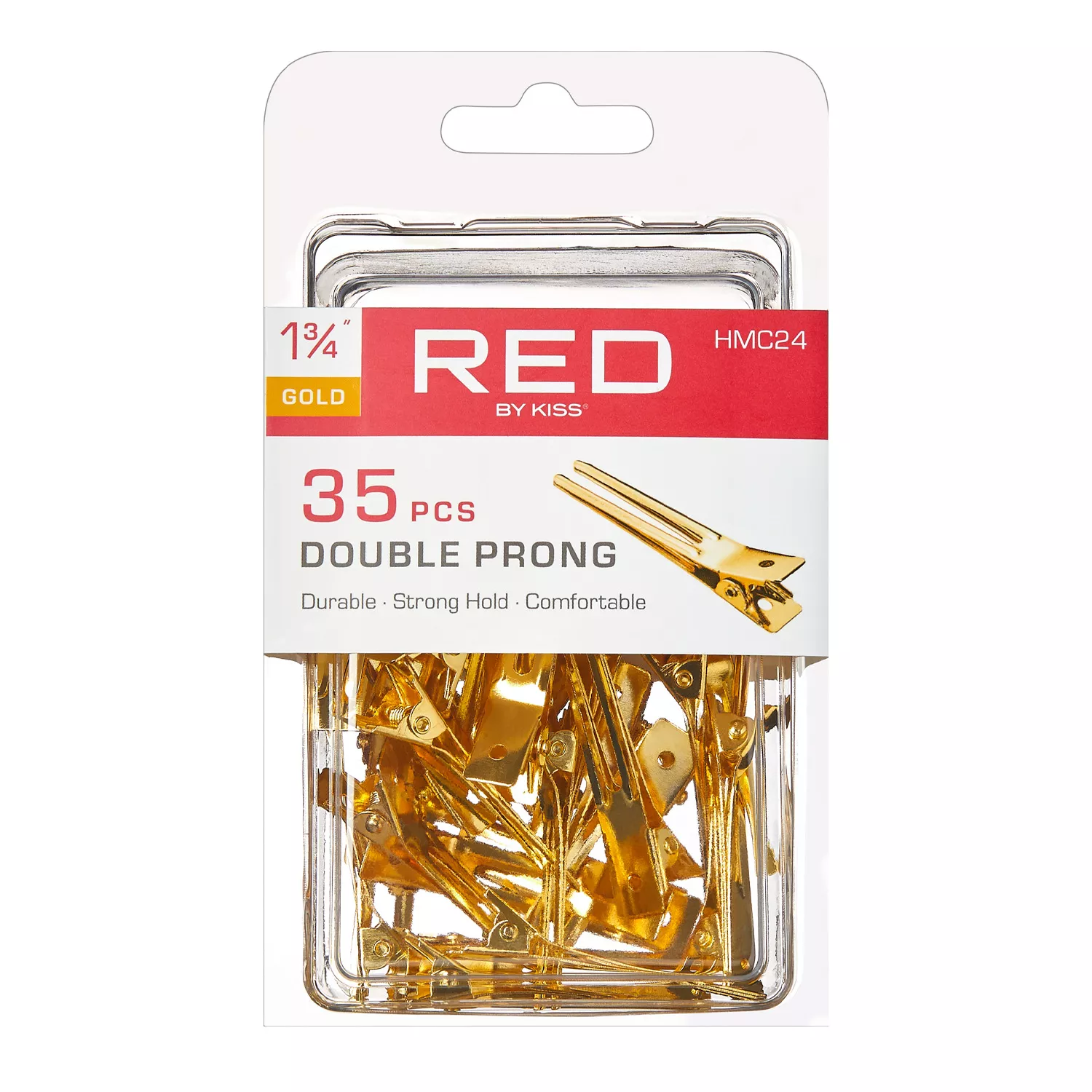 Red By Kiss Double Prong Gold 1 3/4"