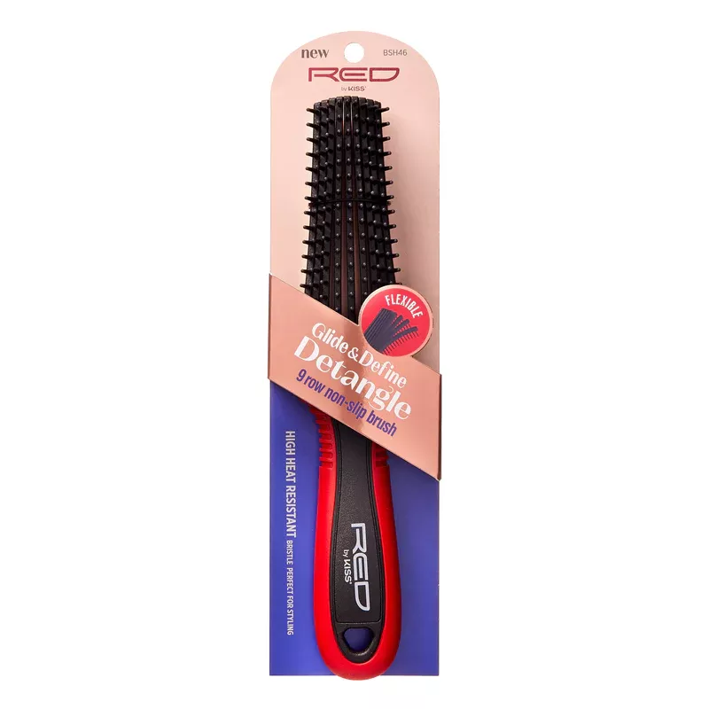 RED BY KISS FLEXIBLE GLIDE & DEFINE DETANGLE 7ROW NON-SLIP BRUSH MEDIUM