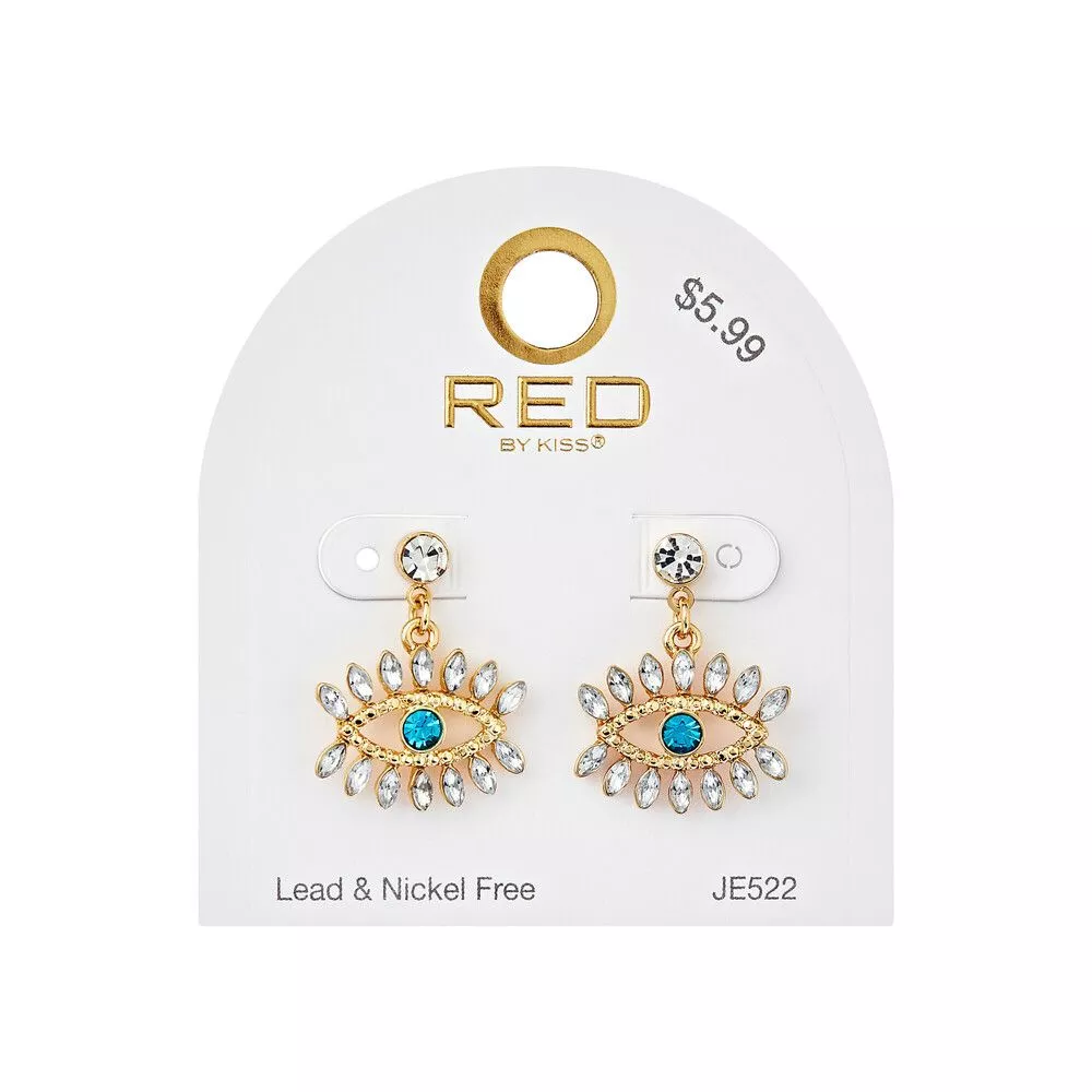 RED BY KISS GLAM EVIL EYE EARRINGS- JE522