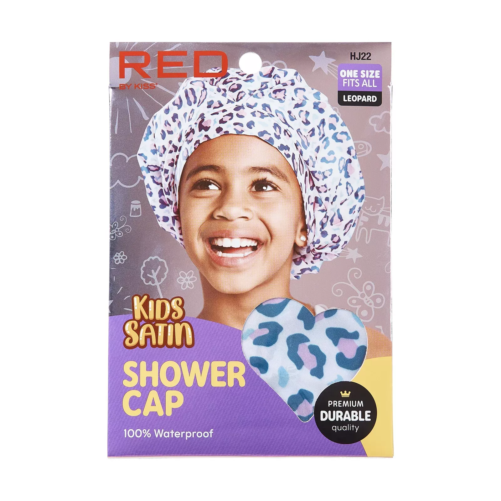 RED BY KISS KIDS PREMIUM SHOWER CAP LEOPARD