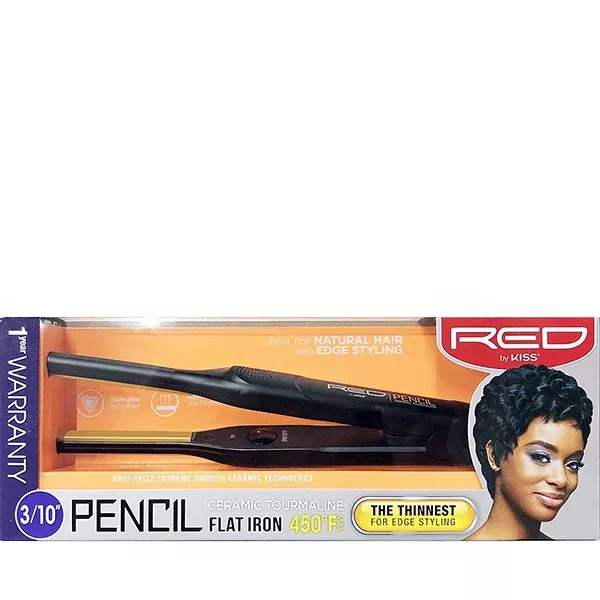 Red by Kiss Pencil Ceramic Tourmaline Flat Iron 3/10 inch FI030