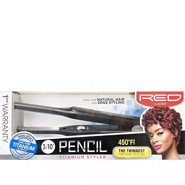 Red by Kiss Pencil Titanium Styler Flat Iron 3/10 inch FITS030