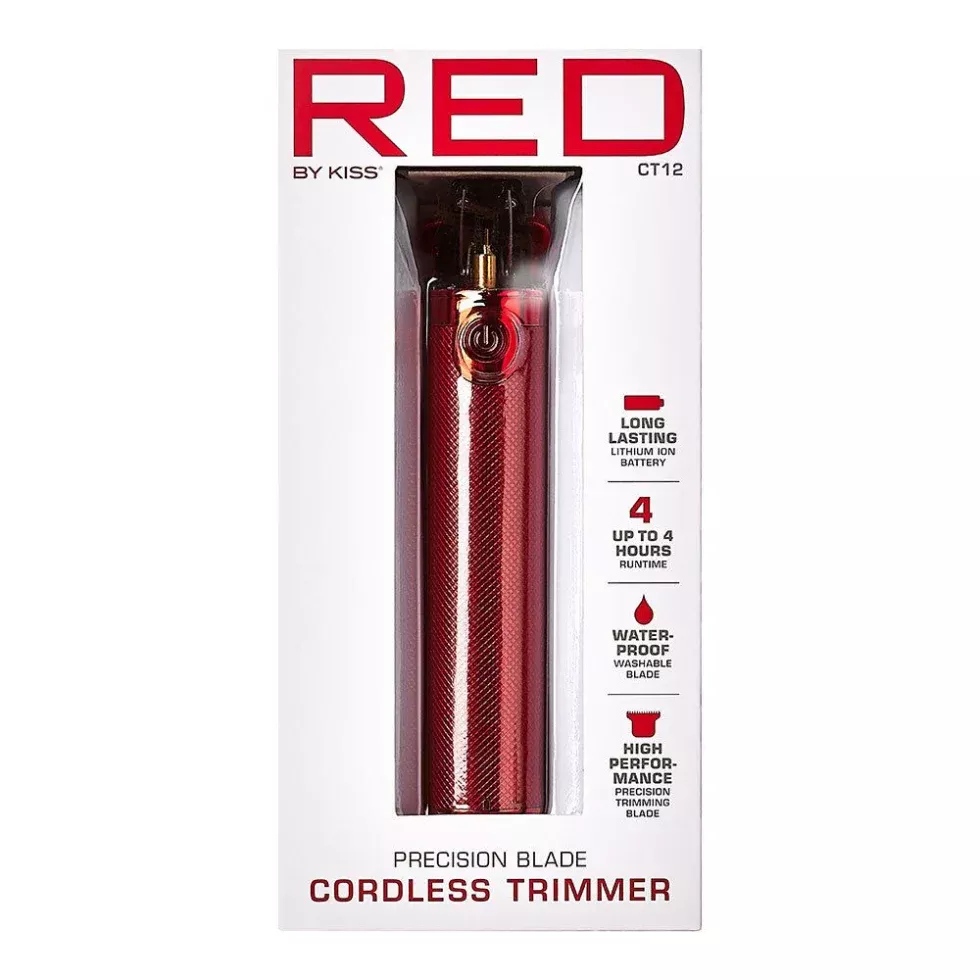 Red by Kiss Precision Blade Cordless Trimmer CT12 | Red Grooming Tool