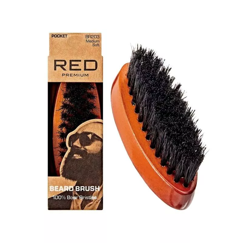 RED BY KISS PREMIUM BEARD MEDIUM SOFT POCKET BRUSH