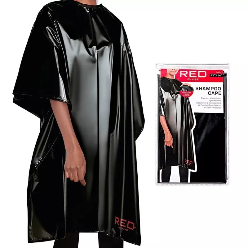 RED BY KISS SHAMPOO SOFT VINYL CAPE - BALCK