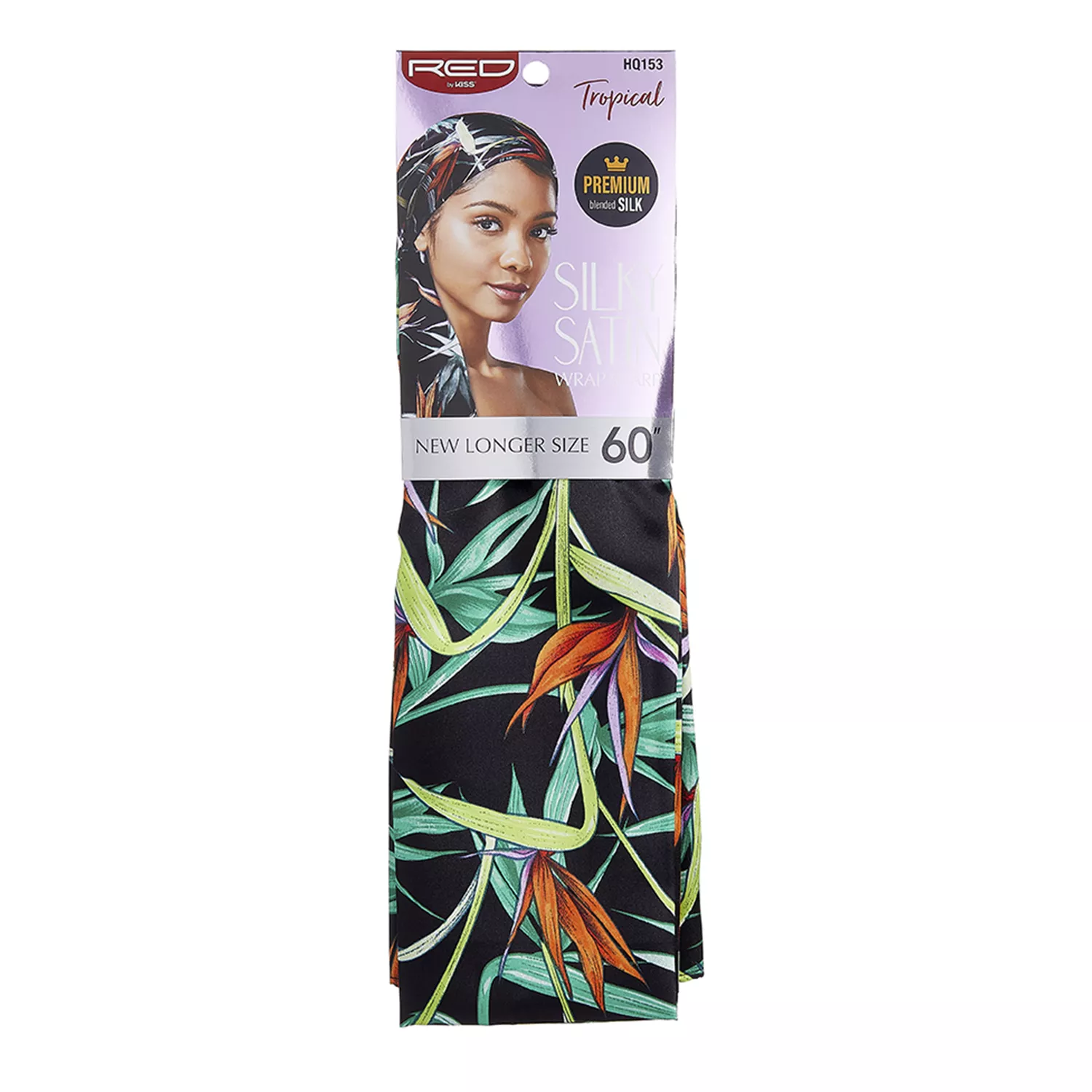 Red by Kiss Silky Satin Wrap Scarf Tropical