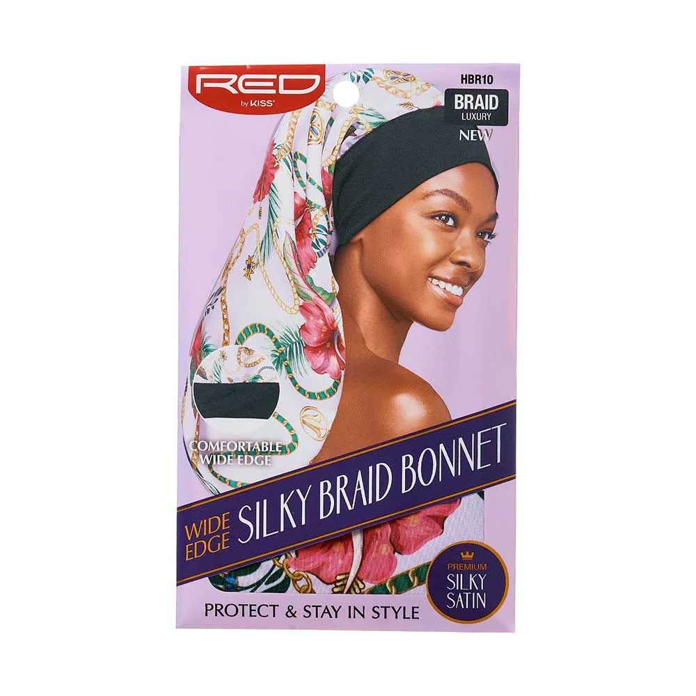 RED BY KISS SILKY WIDE EDGE BRAID BONNET