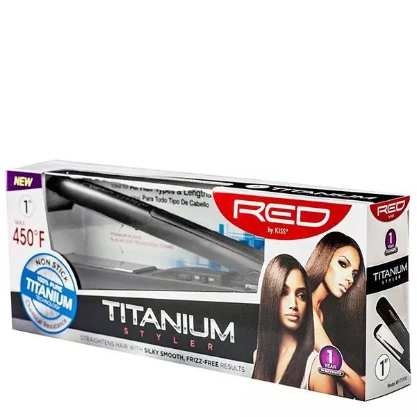 Red by Kiss Titanium Styler Flat Iron 1 Inch FT10050/FT10