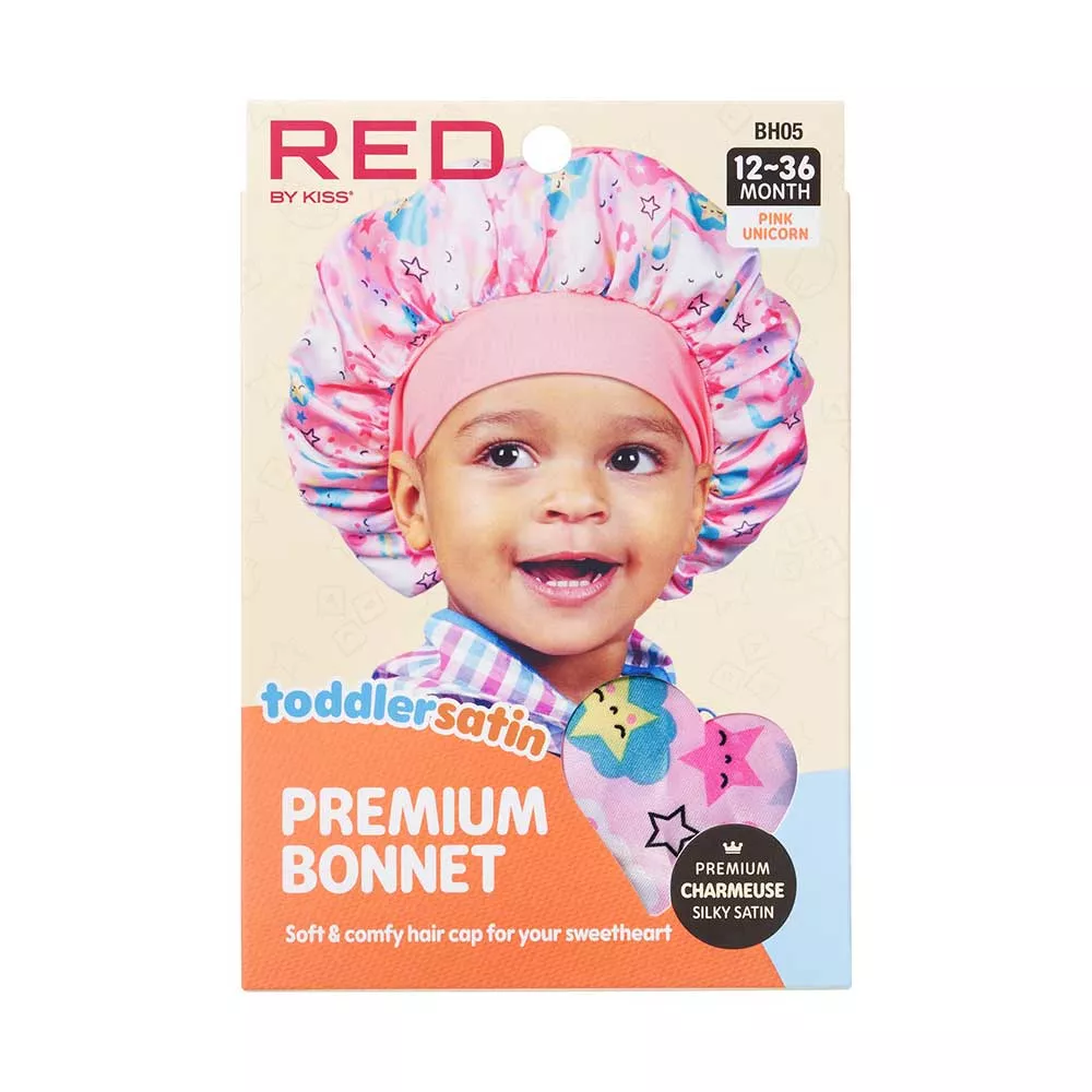 RED BY KISS TODDLER SATIN BONNET