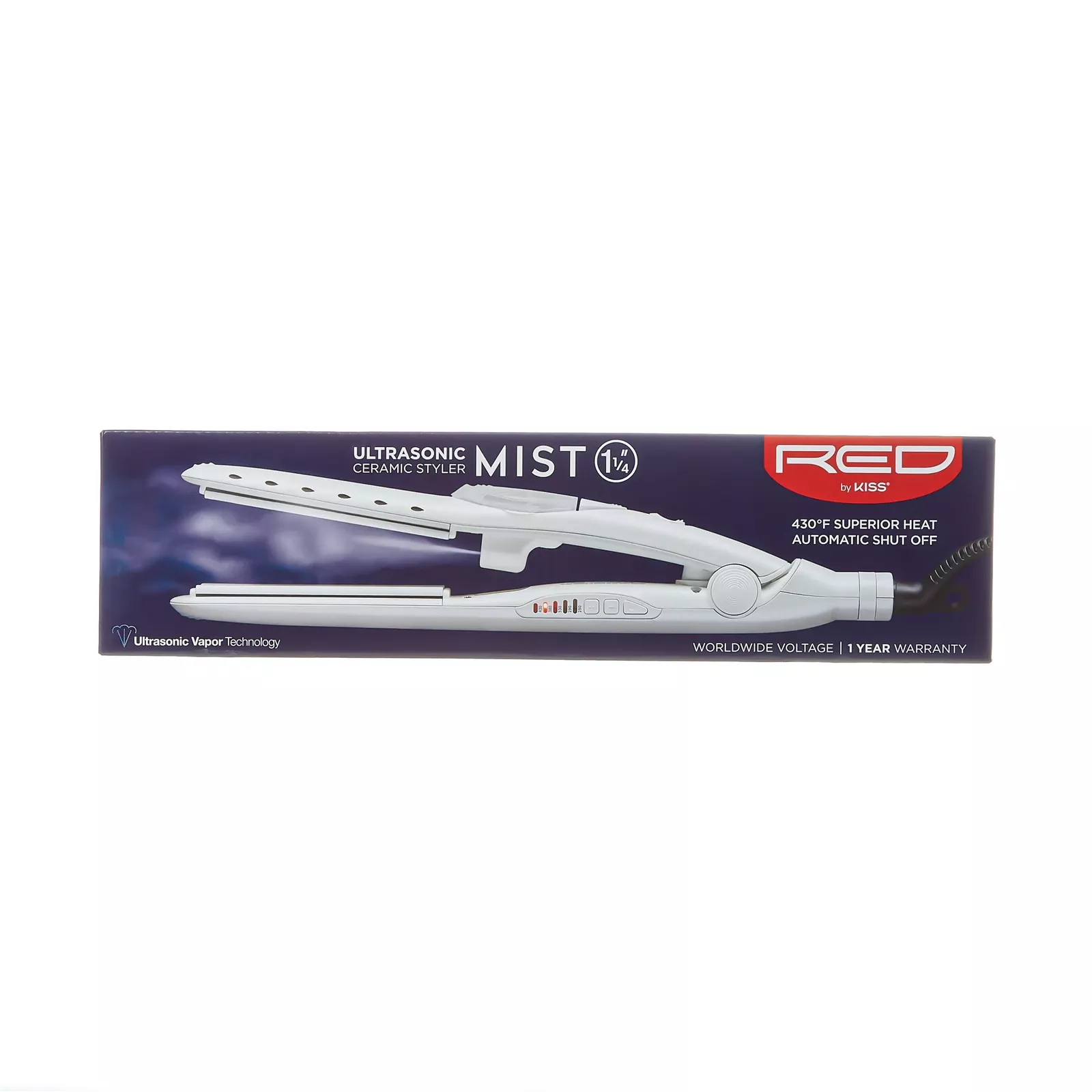 RED BY KISS ULATRASONIC CERAMIC STYLER MIST FLAT IRON