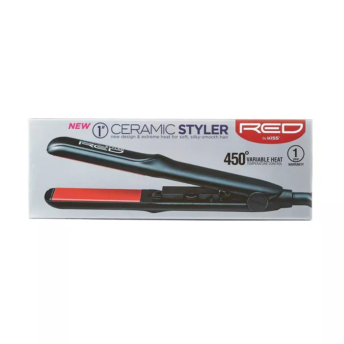 Red Ceramic Styler Flat Iron 1"